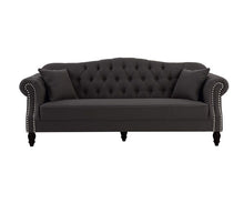 Load image into Gallery viewer, Austin Dark Grey/Black Buttoned Sofa – 2 or 3 Seater – BUY2+ SAVE