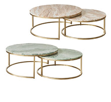 Load image into Gallery viewer, Lexie Marble Nesting Coffee Table – PINK OR GREEN MARBLE