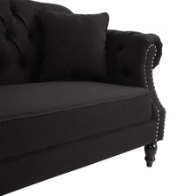 Load image into Gallery viewer, Austin Dark Grey/Black Buttoned Sofa – 2 or 3 Seater – BUY2+ SAVE