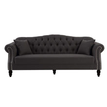Load image into Gallery viewer, Austin Dark Grey/Black Buttoned Sofa – 2 or 3 Seater – BUY2+ SAVE