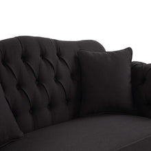 Load image into Gallery viewer, Austin Dark Grey/Black Buttoned Sofa – 2 or 3 Seater – BUY2+ SAVE