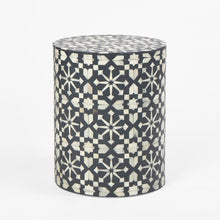 Load image into Gallery viewer, Indira Bone Inlay Side Table Grey/White – OTHER COLOURS AVAILABLE