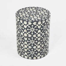 Load image into Gallery viewer, Indira Bone Inlay Side Table Grey/White – OTHER COLOURS AVAILABLE