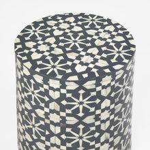 Load image into Gallery viewer, Indira Bone Inlay Side Table Grey/White – OTHER COLOURS AVAILABLE