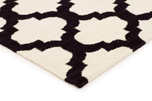 Load image into Gallery viewer, Black/Cream Hand Knotted Wool Kilim