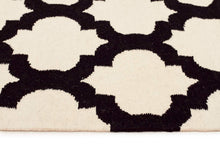 Load image into Gallery viewer, Black/Cream Hand Knotted Wool Kilim