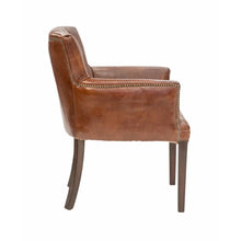Load image into Gallery viewer, Worn Charcoal Leather Chair – 2 Colour Options