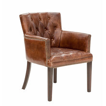 Load image into Gallery viewer, Worn Charcoal Leather Chair – 2 Colour Options