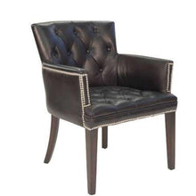 Load image into Gallery viewer, Worn Charcoal Leather Chair – 2 Colour Options