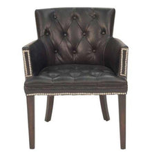 Load image into Gallery viewer, Worn Charcoal Leather Chair – 2 Colour Options