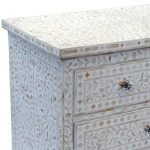 Load image into Gallery viewer, Bone Inlay Floral White Chest – 7 Drawer
