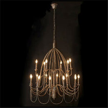 Load image into Gallery viewer, Large Iron Taupe Chandelier