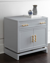 Load image into Gallery viewer, Bamboo Handle Lacquer Cabinet – White / Grey / Navy