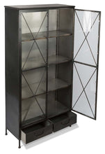 Load image into Gallery viewer, Metal Bookcase with Glass Doors
