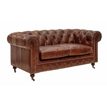 Load image into Gallery viewer, Worn Charcoal Leather Chesterfield – 2 or 3 Seater
