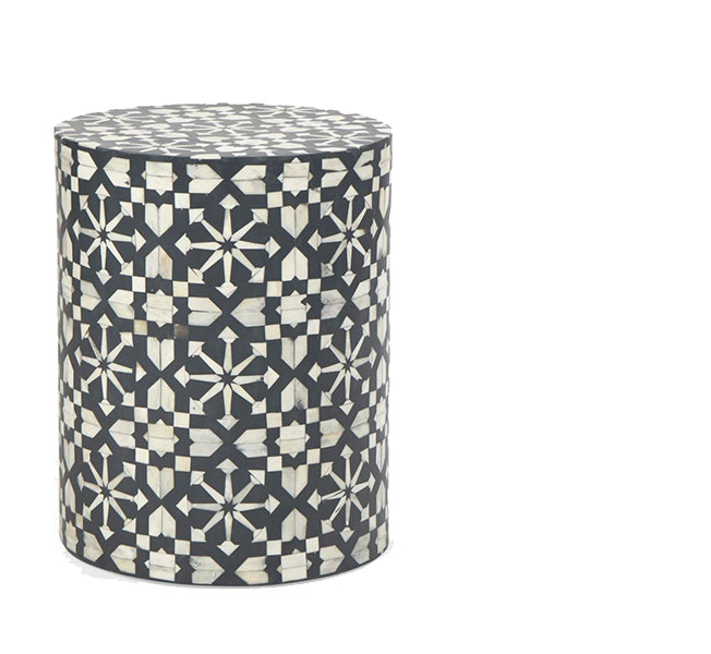 Indira Bone Inlay Side Table Grey/White – OTHER COLOURS AVAILABLE