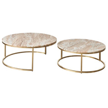 Load image into Gallery viewer, Lexie Marble Nesting Coffee Table – PINK OR GREEN MARBLE
