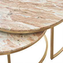Load image into Gallery viewer, Lexie Marble Nesting Coffee Table – PINK OR GREEN MARBLE
