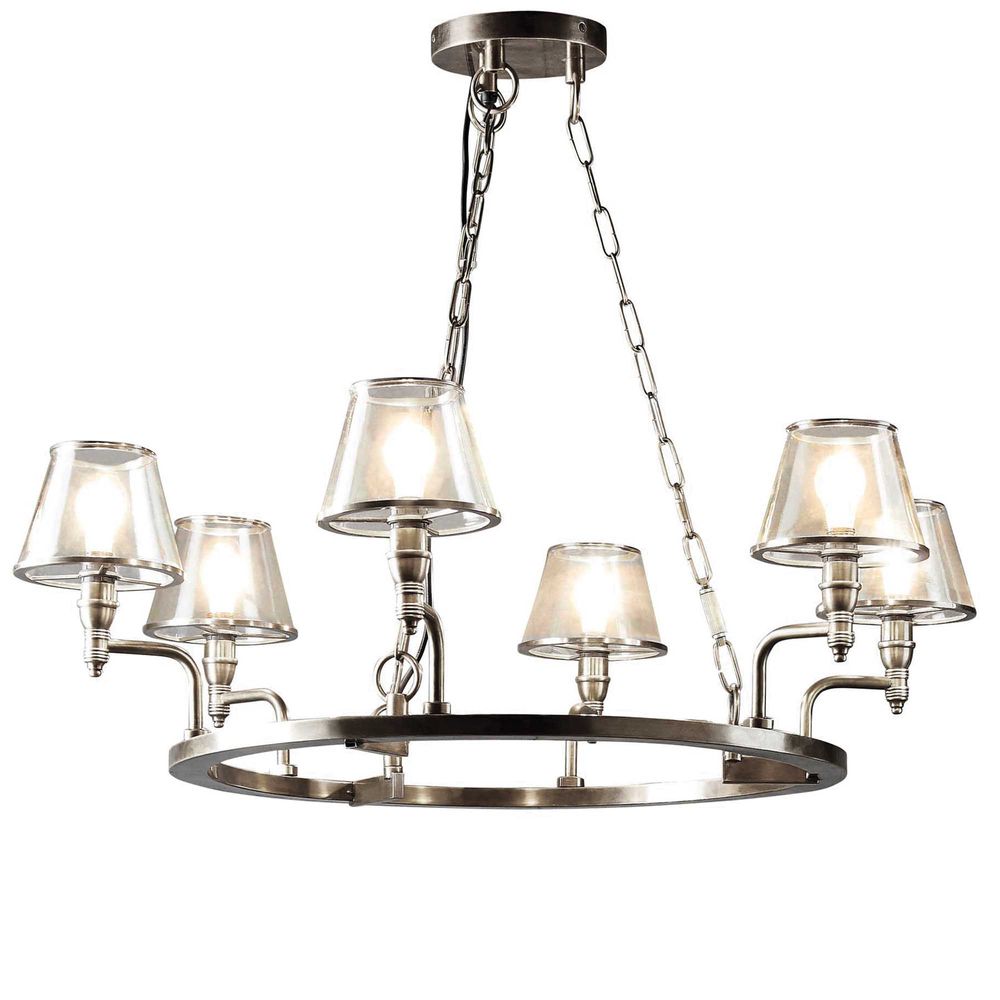 Busby Glass Chandelier – 2 Finish Options – SILVER ON SALE