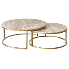 Load image into Gallery viewer, Lexie Marble Nesting Coffee Table – PINK OR GREEN MARBLE
