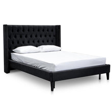 Load image into Gallery viewer, Tailor Black Velvet Bed – QS/KS
