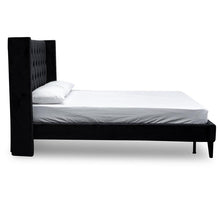 Load image into Gallery viewer, Tailor Black Velvet Bed – QS/KS
