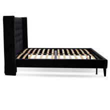 Load image into Gallery viewer, Tailor Black Velvet Bed – QS/KS
