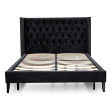Load image into Gallery viewer, Tailor Black Velvet Bed – QS/KS
