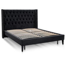 Load image into Gallery viewer, Tailor Black Velvet Bed – QS/KS
