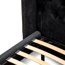 Load image into Gallery viewer, Tailor Black Velvet Bed – QS/KS

