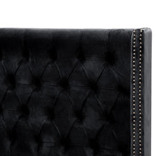 Load image into Gallery viewer, Tailor Black Velvet Bed – QS/KS
