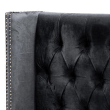 Load image into Gallery viewer, Tailor Black Velvet Bed – QS/KS

