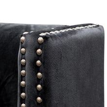 Load image into Gallery viewer, Tailor Black Velvet Bed – QS/KS
