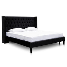 Load image into Gallery viewer, Tailor Black Velvet Bed – QS/KS
