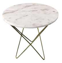 Load image into Gallery viewer, Debra Side Table 500mm dia x 600(H)mm  Metal Base with marble top
