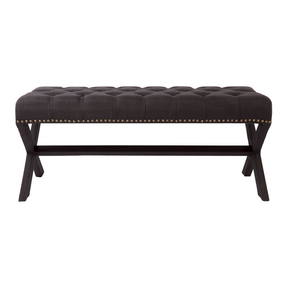 Vera Tufted Bench Ottoman – Black or Natural