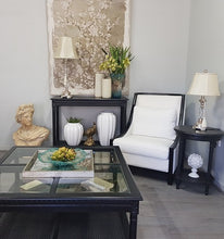 Load image into Gallery viewer, Square Coffee Table &amp; Rattan shelf - Black/White
