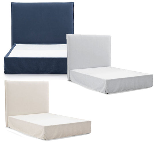 Brandon Slip Cover Bedhead wth Valance – 3 Colour Options