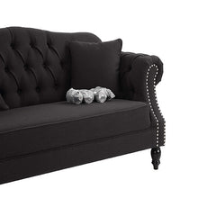 Load image into Gallery viewer, Austin Black Buttoned Sofa – 2 or 3 Seater
