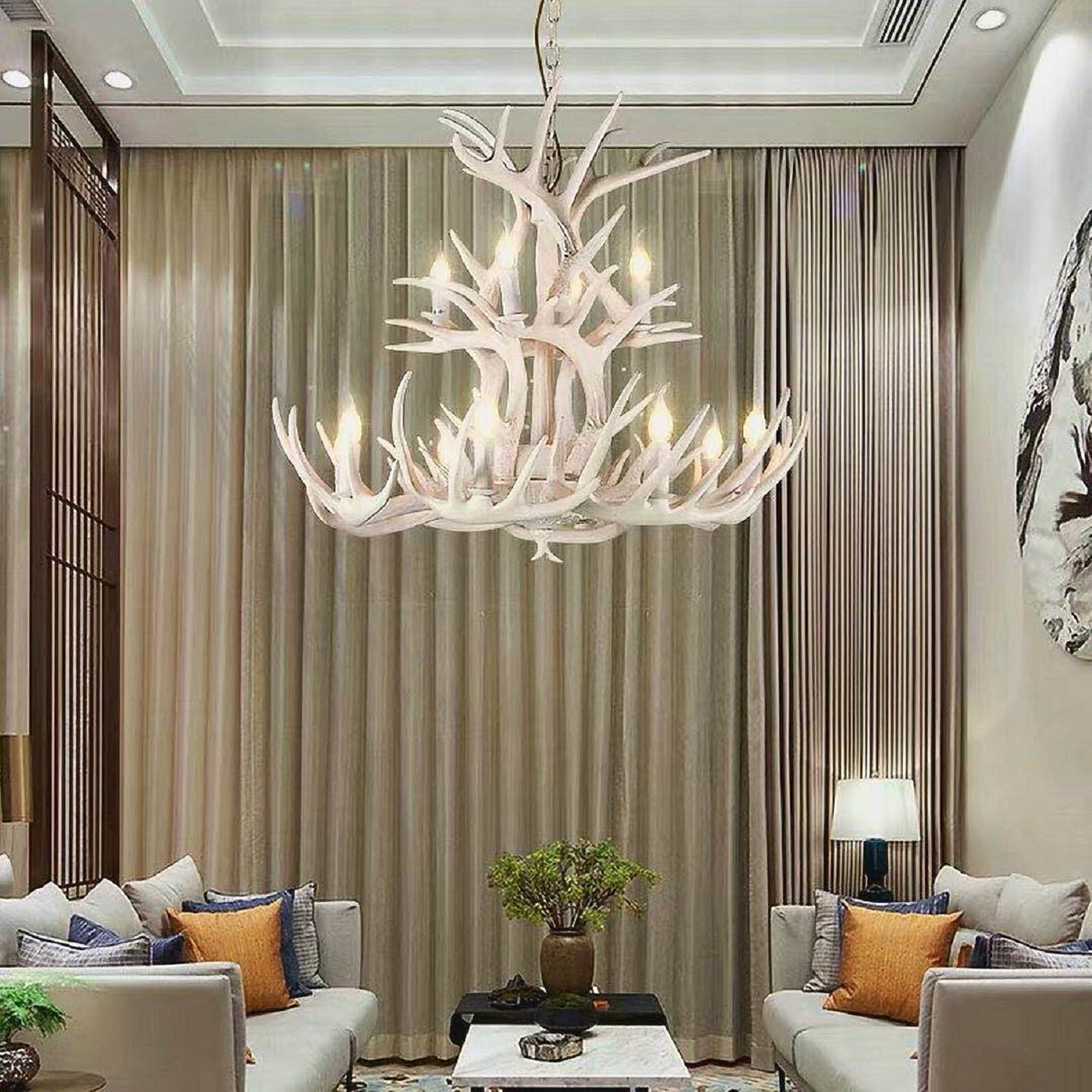 White antler clearance chandelier