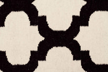 Load image into Gallery viewer, Black/Cream Hand Knotted Wool Kilim
