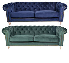 Load image into Gallery viewer, Panama 3 Seater Velvet Sofa – 2 Colour Options
