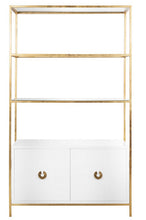 Load image into Gallery viewer, Wyatt Lacquer Cabinet - (Imported) Gold Leaf or Nickel Plated
