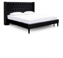 Load image into Gallery viewer, Tailor Black Velvet Bed – QS/KS
