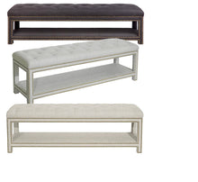 Load image into Gallery viewer, Eliza Button Tufted Bench Ottoman – 3 Colour Options
