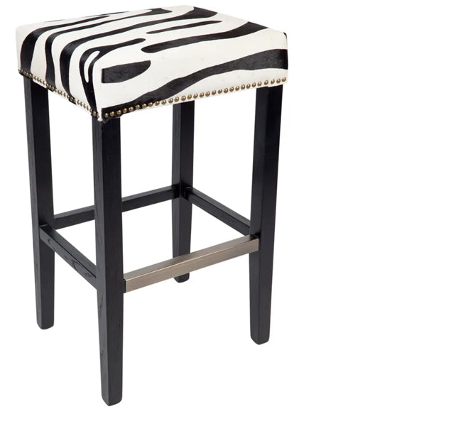 Courtney Oak Bar Stool - Zebra