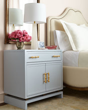 Load image into Gallery viewer, Bamboo Handle Lacquer Cabinet – White / Grey / Navy
