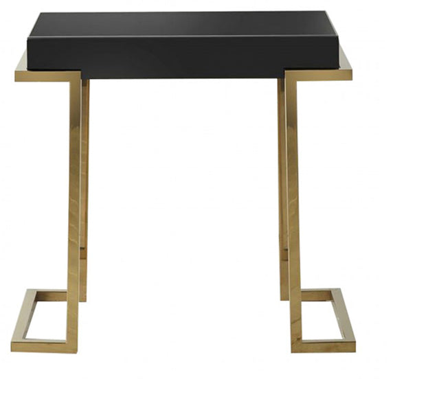 Holloway Black Mirrored Side Table