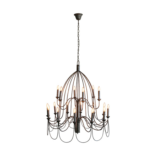 Large Iron Taupe Chandelier