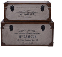 Load image into Gallery viewer, Maison Set of Leather/Canvas Boxes
